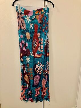 Farm Rio for Anthropologie Gabriela Floral Animals Long Maxi Skirt Sz S NWOT New